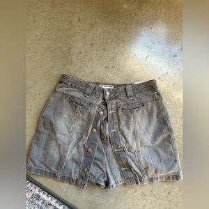 Free people midnight sun gray denim skort size 31 nwot